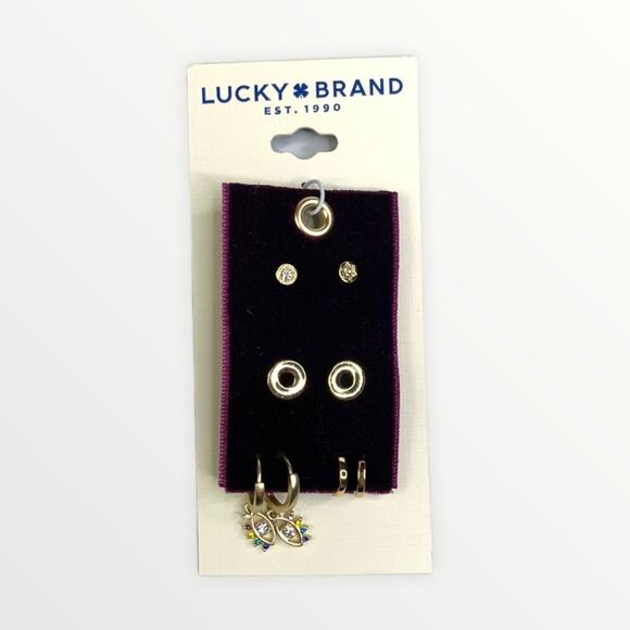 Lucky Brand Rainbow Pave Huggie Earring Set - Picture 2 of 3